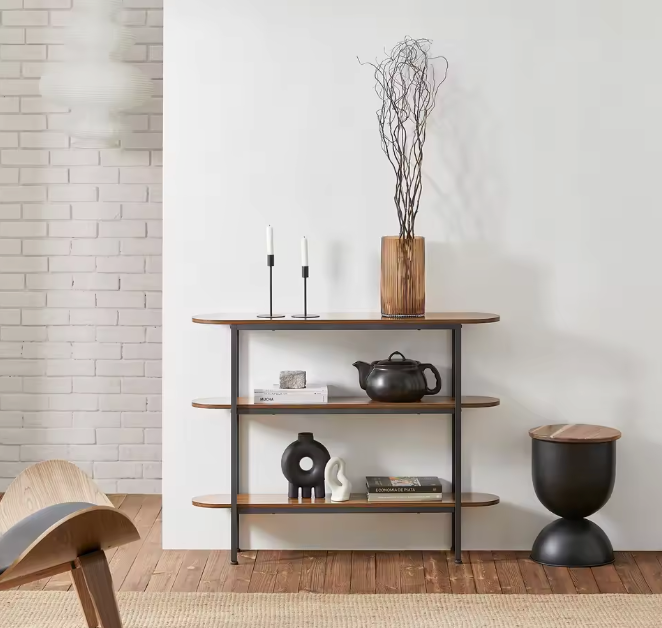 Smal dressoir 110 cm – haltafel met 3 open opbergvakken