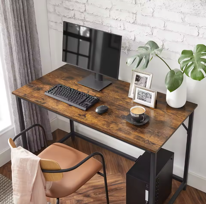 Industrieel bureau 120 cm – compact met metalen frame
