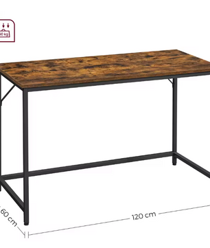 Industrieel bureau 120 cm – compact met metalen frame