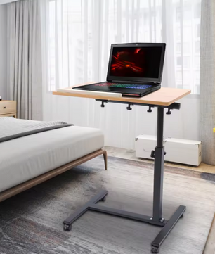 Verstelbaar laptopbureau met wielen en kantelbaar blad