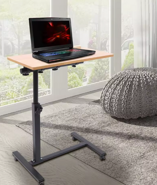 Verstelbaar laptopbureau met wielen en kantelbaar blad