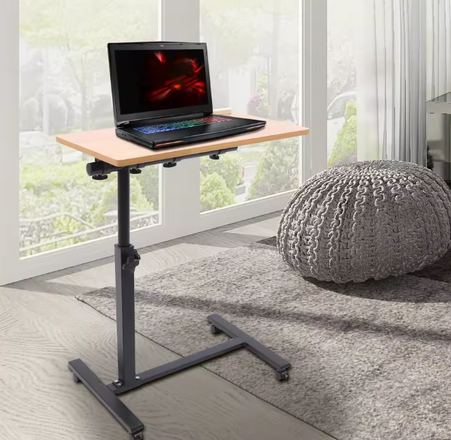 Verstelbaar laptopbureau met wielen en kantelbaar blad