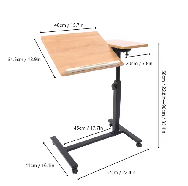 Verrijdbaar Laptopbureau – 360° Draaibaar & Verstelbaar Tafelblad