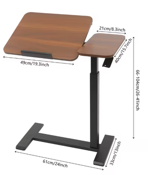 Verstelbare laptoptafel op wielen – staand bureau 66–104 cm