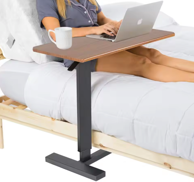 Verstelbare Overbed Tafel op Wielen – Industrieel Design & Multifunctioneel