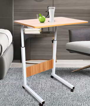 Verstelbaar Laptopbureau met Wielen – Mobiel en Multifunctioneel