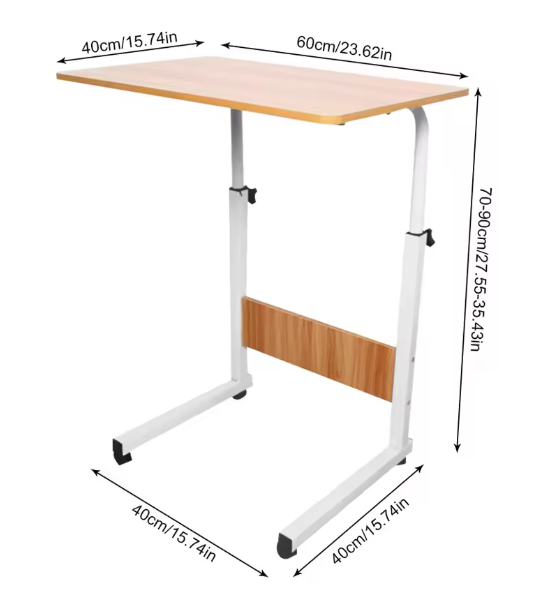 Verstelbaar Laptopbureau met Wielen – Mobiel en Multifunctioneel