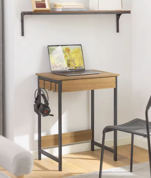 Compact Bureau met Lade & Haken – MDF Werktafel 60x76x40 cm