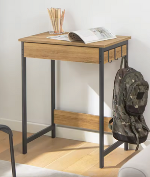 Compact Bureau met Lade & Haken – MDF Werktafel 60x76x40 cm