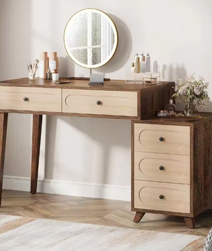 Modern Houten Bureau met 4 Lades – Schrijftafel met Opbergruimte