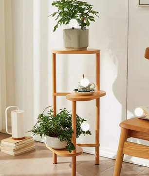 3-laags bamboe plantenrek – hoekmodel voor binnengebruik