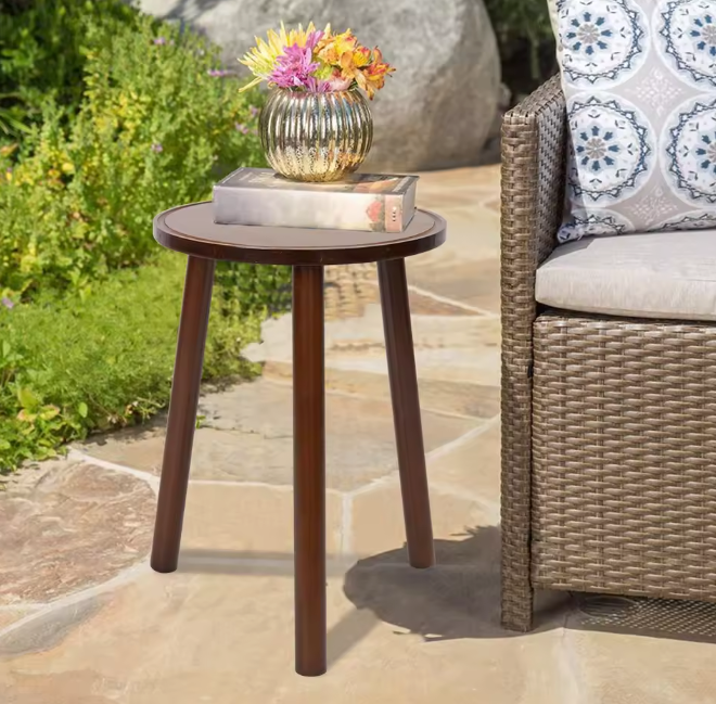 Set van 2 ronde bamboe plantenstandaards – 42 cm hoog