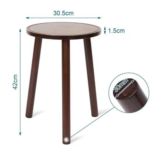 Set van 2 ronde bamboe plantenstandaards – 42 cm hoog