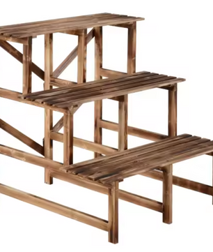 Plantenrek 3-laags dennenhout – voor tuin, balkon & terras