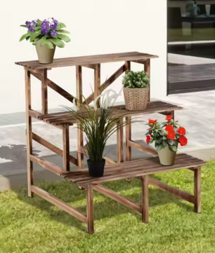 Plantenrek 3-laags dennenhout – voor tuin, balkon & terras