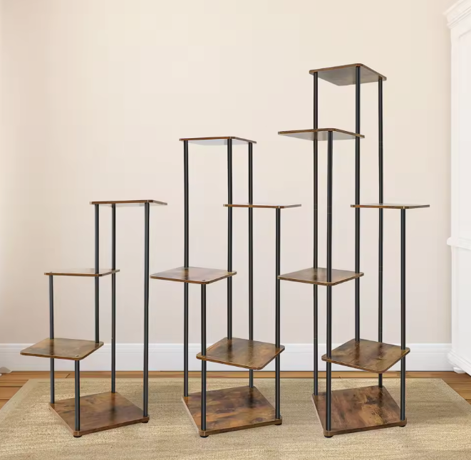 Plantenstandaard met 4–6 lagen – hout & metaal voor binnen