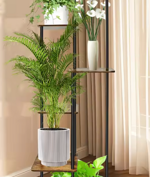 Plantenstandaard met 4–6 lagen – hout & metaal voor binnen
