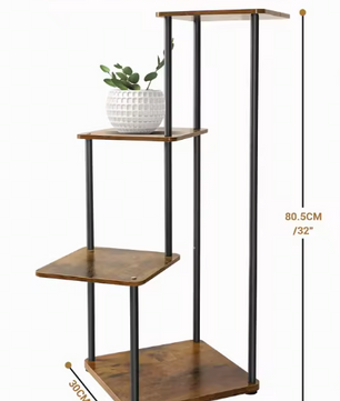 Hoek Plantenrek met 4/5/6 Lagen – Metaal & Hout, Ruimtebesparend Ontwerp