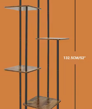 Hoek Plantenrek met 4/5/6 Lagen – Metaal & Hout, Ruimtebesparend Ontwerp