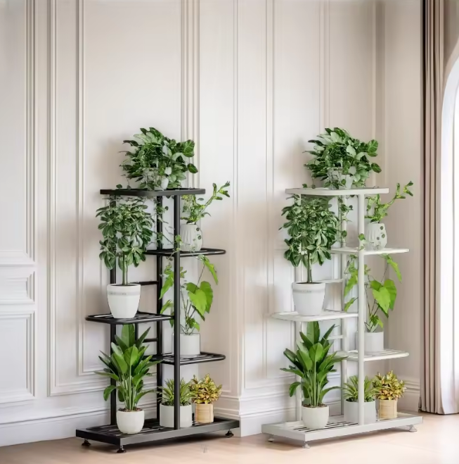 Metalen Bloemenstandaard met Meerdere Planken – Binnen & Buiten