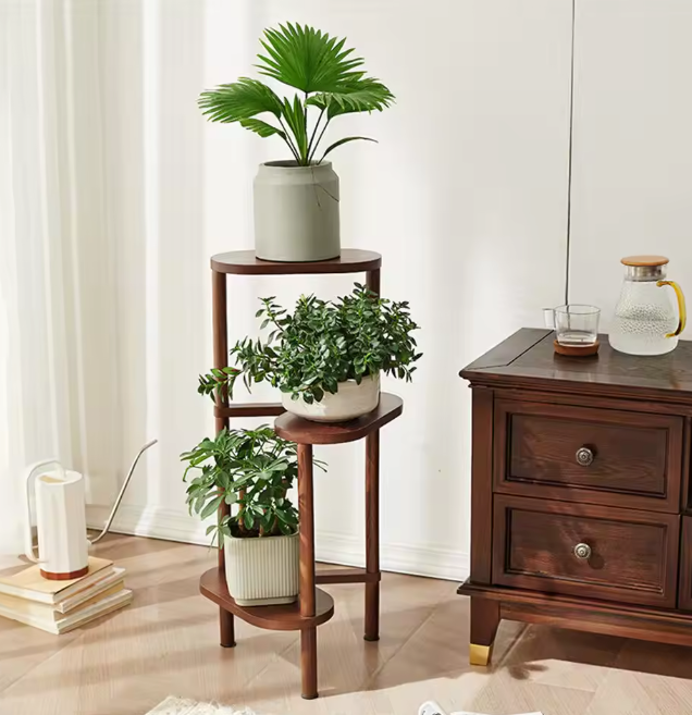 3-laags plantenrek hoog model – bamboe hoekstandaard