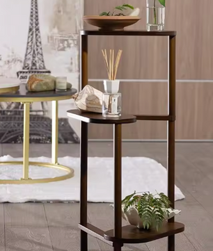 3-laags plantenrek hoog model – bamboe hoekstandaard