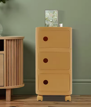 Mobiel 3-Laags Nachtkastje met Wielen – Modern & Ruimtebesparend