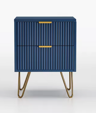 Blauwe Ladekast met 3 Lades – Modern Opbergmeubel met Metalen Poten