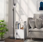 Set van 2 Smalle Nachtkastjes – Wit, 60 cm Hoog met Deur & Open Vaks