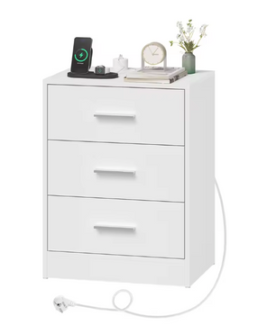 Nachtkastje met Oplaadstation – 3 Lades, USB & Type-C Poort
