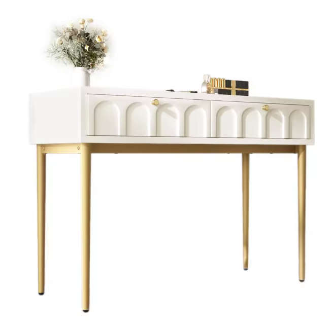 Ladekast met 2 Lades – Crèmewit Highboard van 76,5 cm Hoog