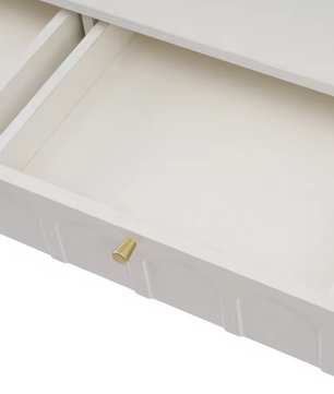 Ladekast met 2 Lades – Crèmewit Highboard van 76,5 cm Hoog
