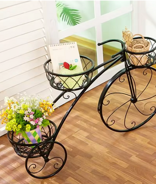 Fiets plantenstandaard smeedijzer – 3-laags decorrek