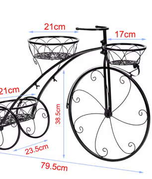 Fiets plantenstandaard smeedijzer – 3-laags decorrek