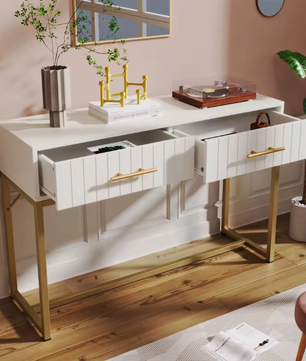 Witte opbergkast met 2 lades – modern design 100×45×75 cm