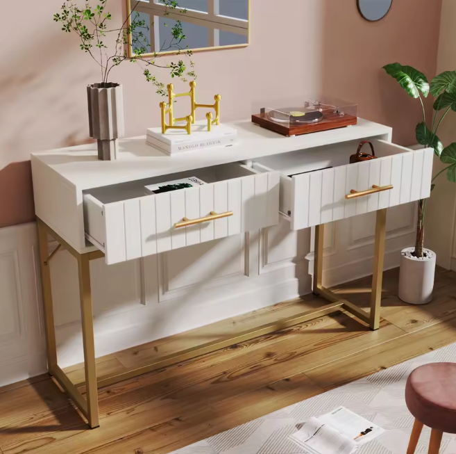 Witte opbergkast met 2 lades – modern design 100×45×75 cm