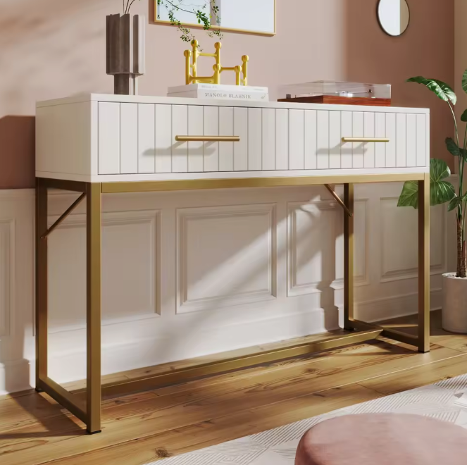 Witte opbergkast met 2 lades – modern design 100×45×75 cm