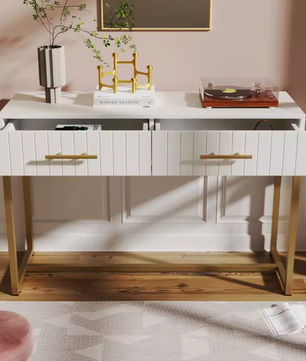 Witte opbergkast met 2 lades – modern design 100×45×75 cm