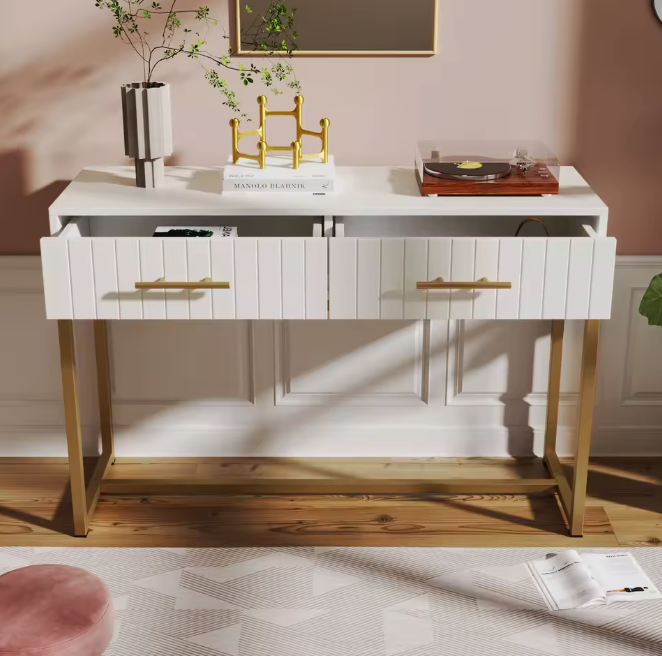 Witte opbergkast met 2 lades – modern design 100×45×75 cm