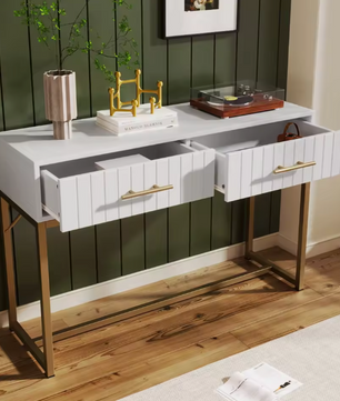 Witte opbergkast met 2 lades – modern design 100×45×75 cm