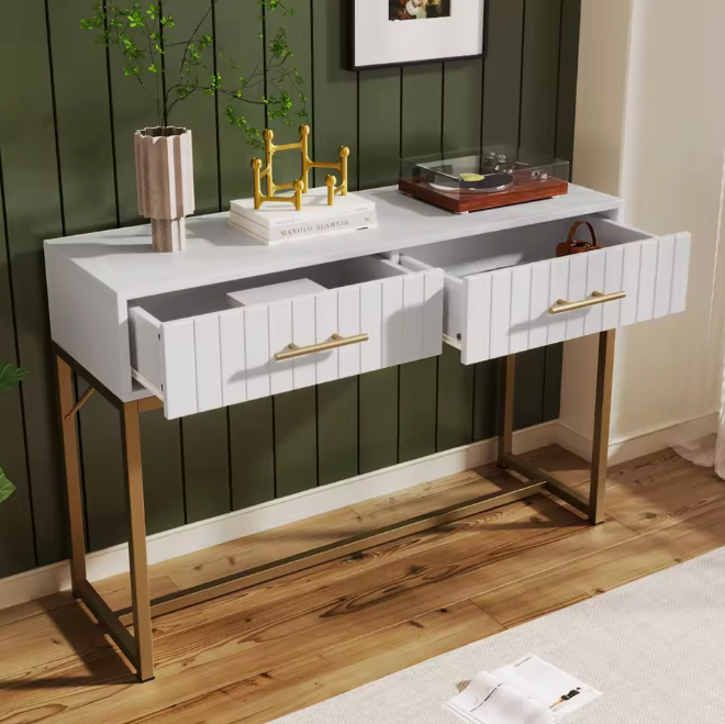 Witte opbergkast met 2 lades – modern design 100×45×75 cm