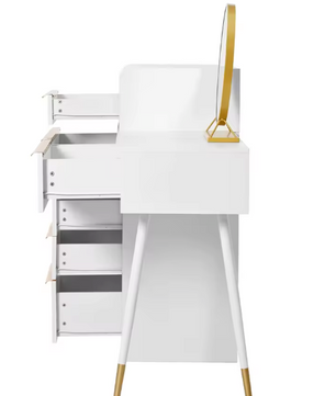 Luxe kaptafel met LED-verlichting en 6 lades – uitschuifbaar