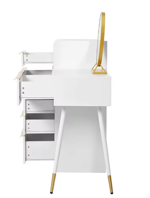 Luxe kaptafel met LED-verlichting en 6 lades – uitschuifbaar