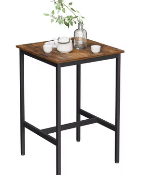 Vierkante bartafel met staal – hoge tafel 60×60×92 cm