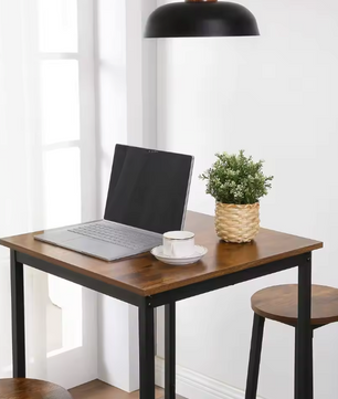 Vierkante bartafel met staal – hoge tafel 60×60×92 cm