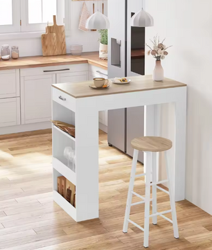 Bartafel met lade en wijnrek – 100×100×50 cm opbergtafel