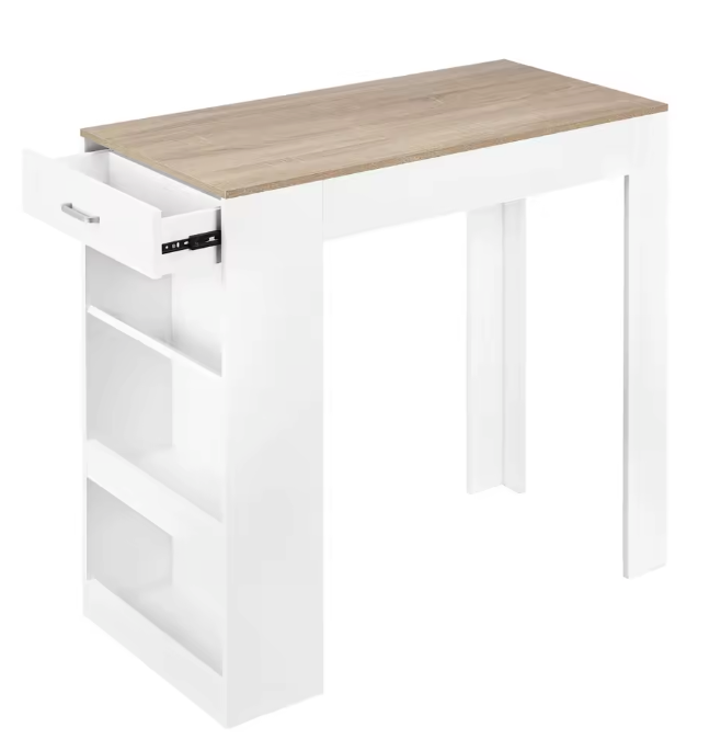 Bartafel met lade en wijnrek – 100×100×50 cm opbergtafel