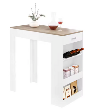 Bartafel met lade en wijnrek – 100×100×50 cm opbergtafel