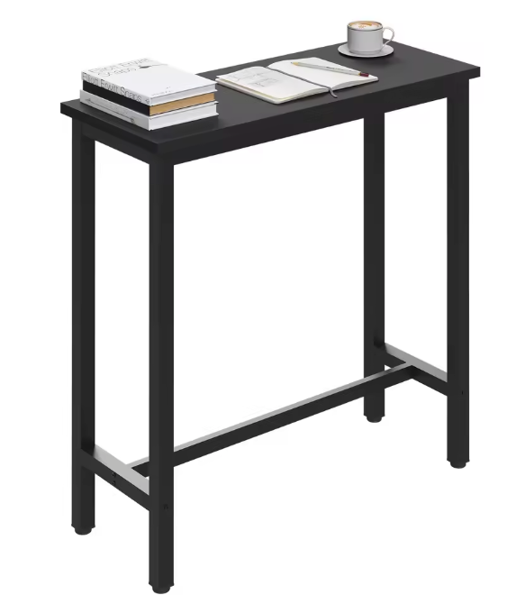 Rechthoekige bartafel 100 cm hoog met metalen frame