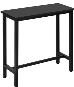 Rechthoekige bartafel 100 cm hoog met metalen frame